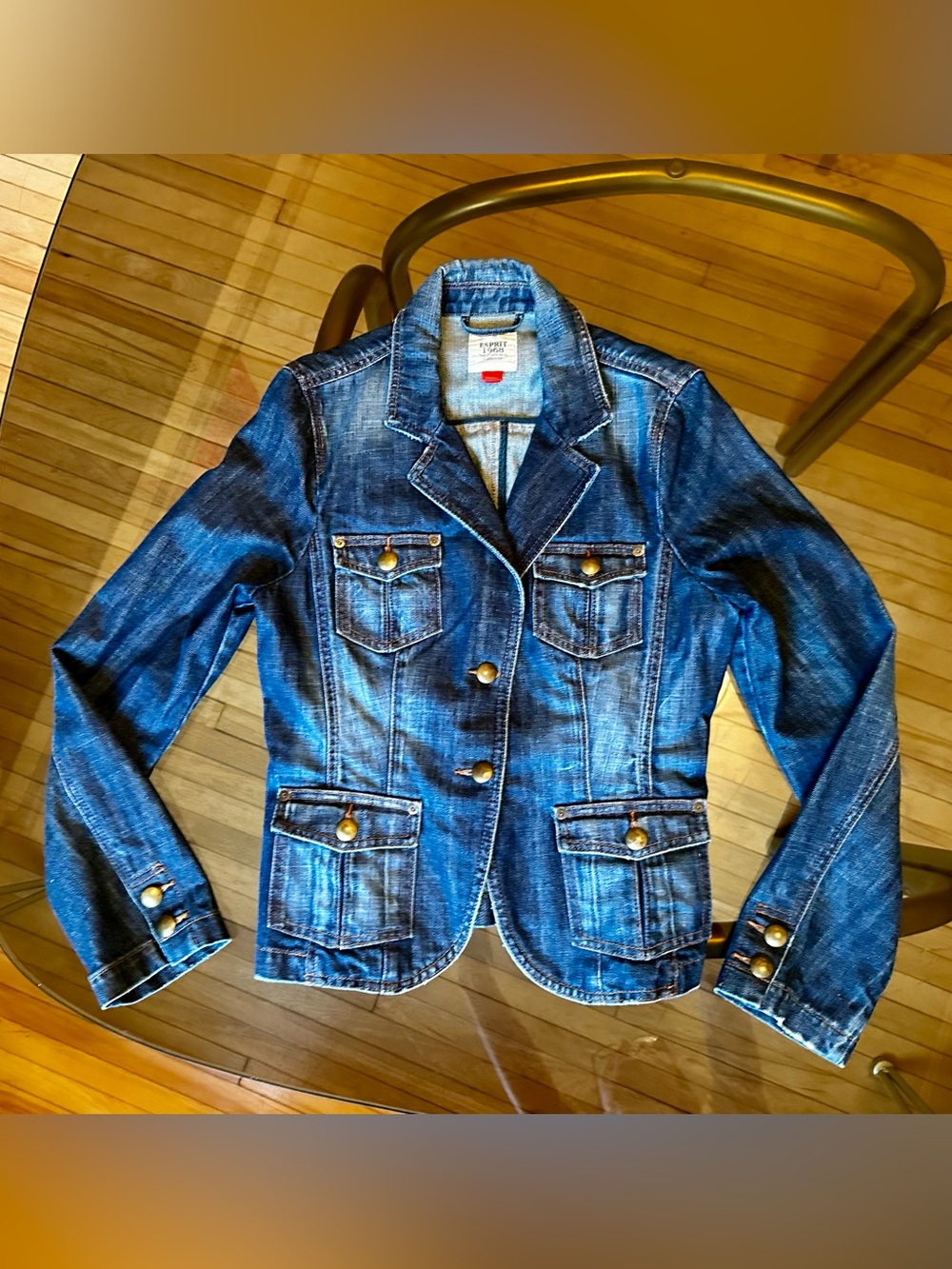Esprit Women's Blue Denim Button-Front Jacket